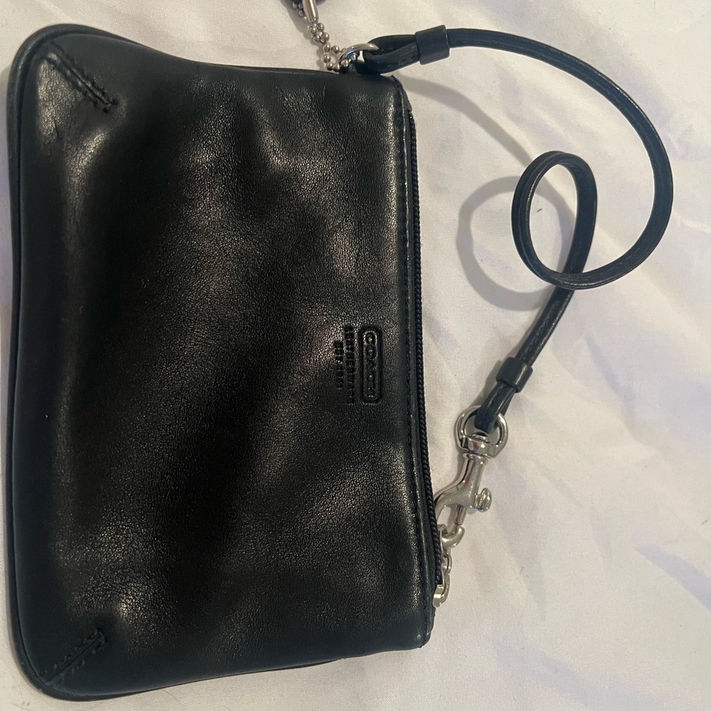 Coach Black Leather Wristlet